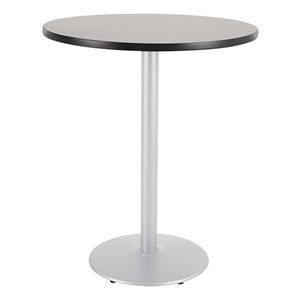 Round Pedestal Stool-Height Café Table w/ Round Base
