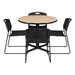 Round Pedestal Café Table and Heavy-Duty Stack Chair Set