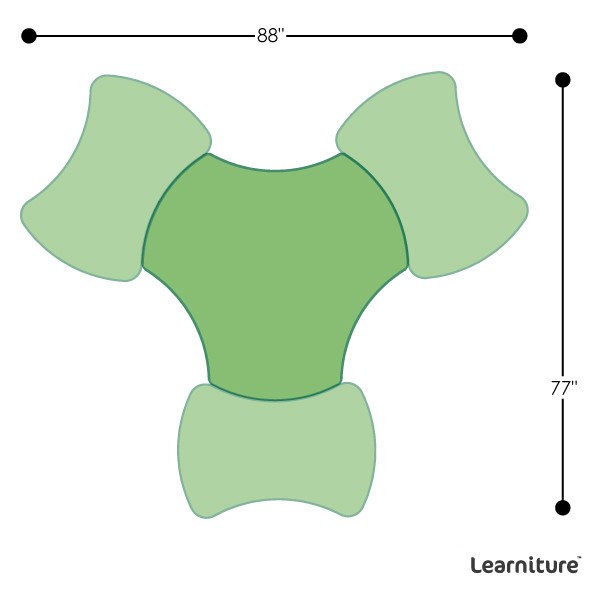 Structure Series Cog Mobile Collaborative Table w/ Whiteboard Top - Grouped Footprint