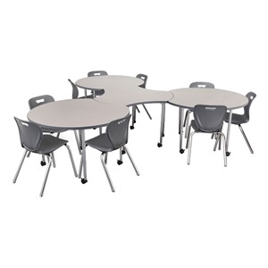 Structure Series Crescent & Cog Mobile Collaborative Table Set (Chairs not included)