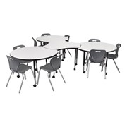 Structure Series Crescent & Cog Whiteboard Collaborative Table Set