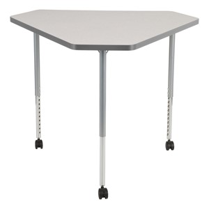 Structure Series Diamond Mobile Collaborative Table w/ Laminate Top - Gray