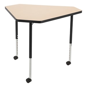 Structure Series Diamond Mobile Collaborative Table w/ Laminate Top - Maple
