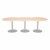 Crescent Pedestal Café Table w/ Round Base - Grouped