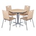 Round Pedestal Café Table and Bentwood Stack Café Chair Set