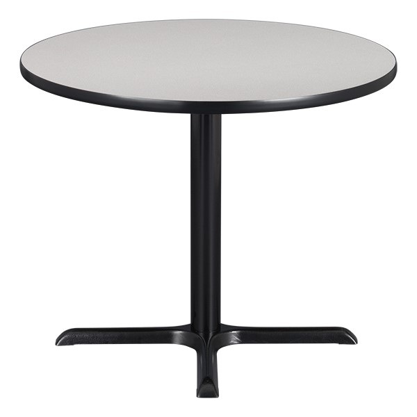 Round Pedestal CafÃ© Table and Bentwood Stack CafÃ© Chair Set - Table - Gray nebula