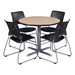 Round Pedestal Café Table and Ballard Stack Chair Set