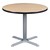 Round Pedestal Café Table and Bentwood Stack Café Chair Set - Table - Natural oak