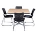 Square Pedestal Café Table and Ballard Stack Café Chair Set