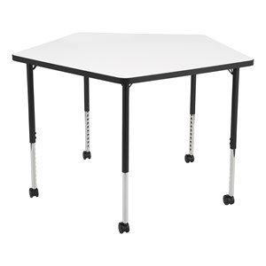 Structure Series Pentagon Mobile Collaborative Table w/ Whiteboard Top