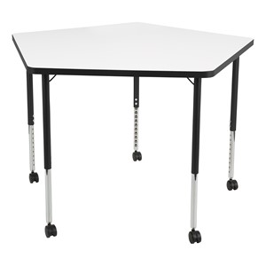 Structure Series Pentagon Mobile Collaborative Table w/ Whiteboard Top - Back