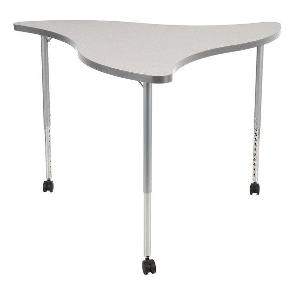 Structure Series Triangular Wave Mobile Collaborative Table w/ Laminate Top - Gray