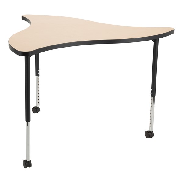 Structure Series Triangular Wave Mobile Collaborative Table w/ Laminate Top - Maple