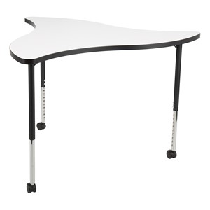Structure Series Triangular Wave Mobile Collaborative Table w/ Whiteboard Top