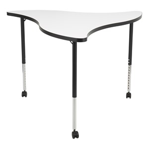 Structure Series Triangular Wave Mobile Collaborative Table w/ Whiteboard Top - Back