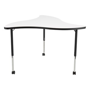 Structure Series Triangular Wave Mobile Collaborative Table w/ Whiteboard Top - Front