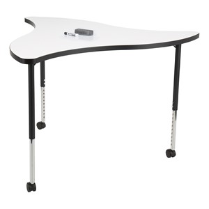 Structure Series Triangular Wave Mobile Collaborative Table w/ Whiteboard Top