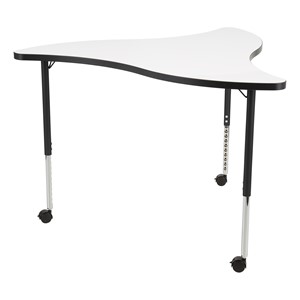 Structure Series Triangular Wave Mobile Collaborative Table w/ Whiteboard Top - Side