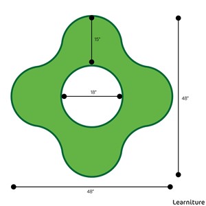 Shapes Series II Vinyl Soft Seating - Gear Shape Dimensions