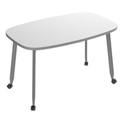 Rolling Collaborative Whiteboard Table - Rounded Rectangle
