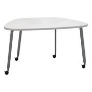 Rolling Collaborative Whiteboard Table - Rounded Trapezoid