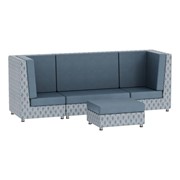 Outdoor Three-Piece Sectional w/ Ottoman