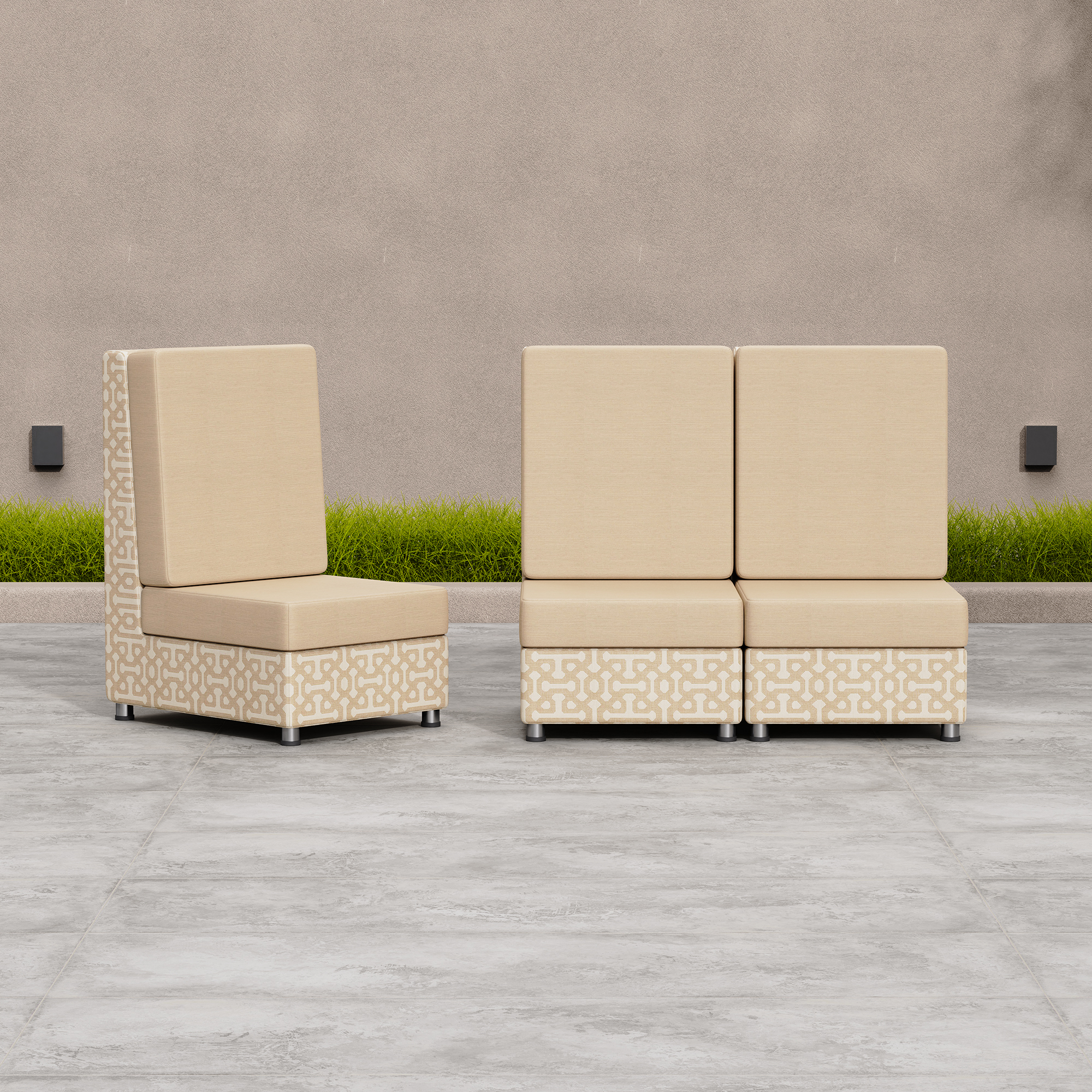Outdoor Soft Seating Armless Chair