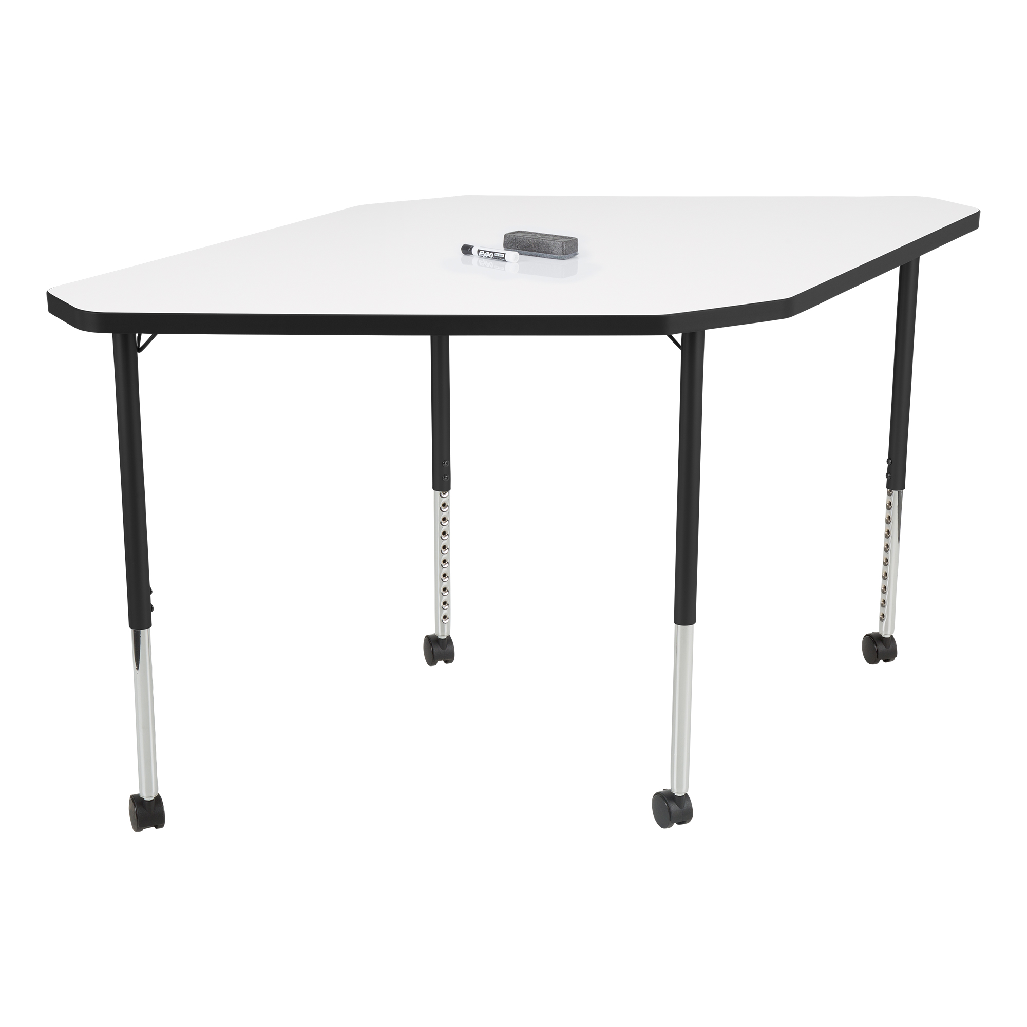 Structure Series Large Diamond Mobile Collaborative Table w/ Whiteboard Top