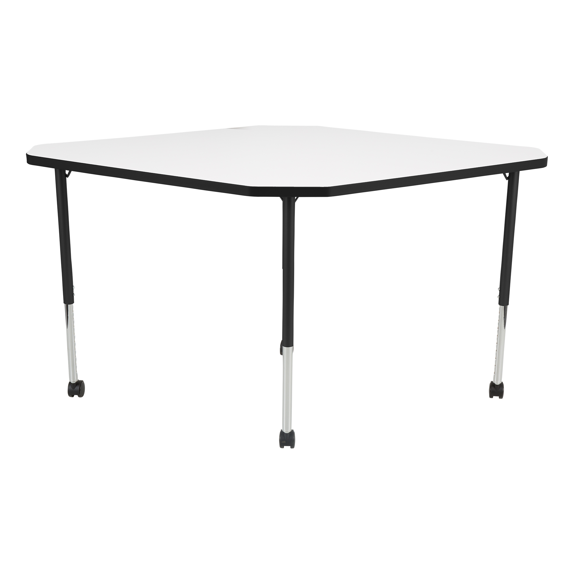Structure Series Large Diamond Mobile Collaborative Table w/ Whiteboard Top - Front
