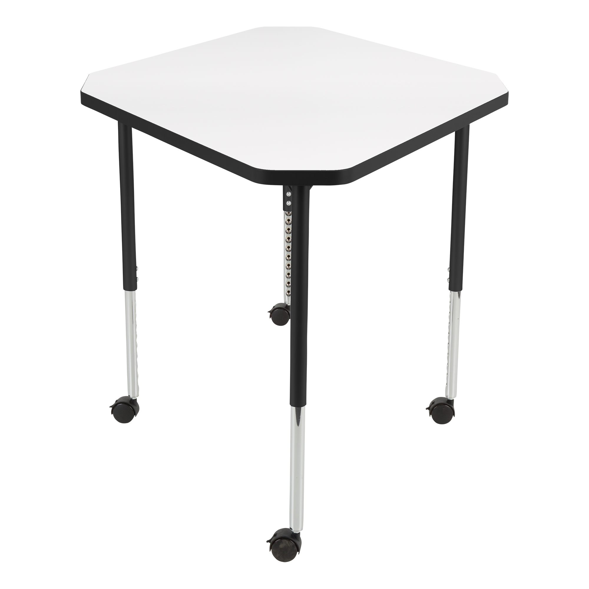 Structure Series Large Diamond Mobile Collaborative Table w/ Whiteboard Top - Side