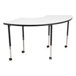 Structure Series 1/3 Round Mobile Collaborative Whiteboard Table