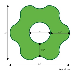 Shapes Series II Vinyl Soft Seating - Gear Shape Dimensions