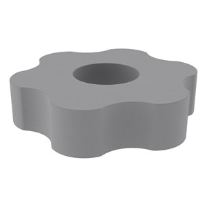 Shapes Series II Vinyl Soft Seating - 6 Point Gear Shape (12" H) - Cool Gray