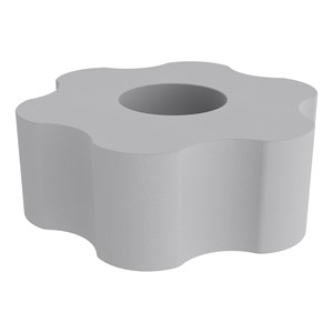 Shapes Series II Vinyl Soft Seating - 6 Point Gear Shape (12" H) - Light Gray