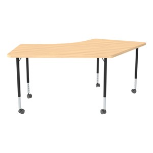 Structure Series Boomerang Mobile Collaborative Table w/ Laminate Top