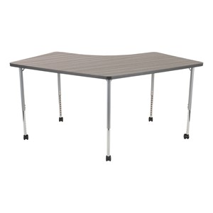 Structure Series Boomerang Mobile Collaborative Table w/ Laminate Top - Cosmic Strandz