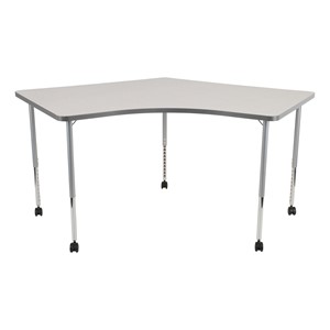 Structure Series Boomerang Mobile Collaborative Table w/ Laminate Top - Gray