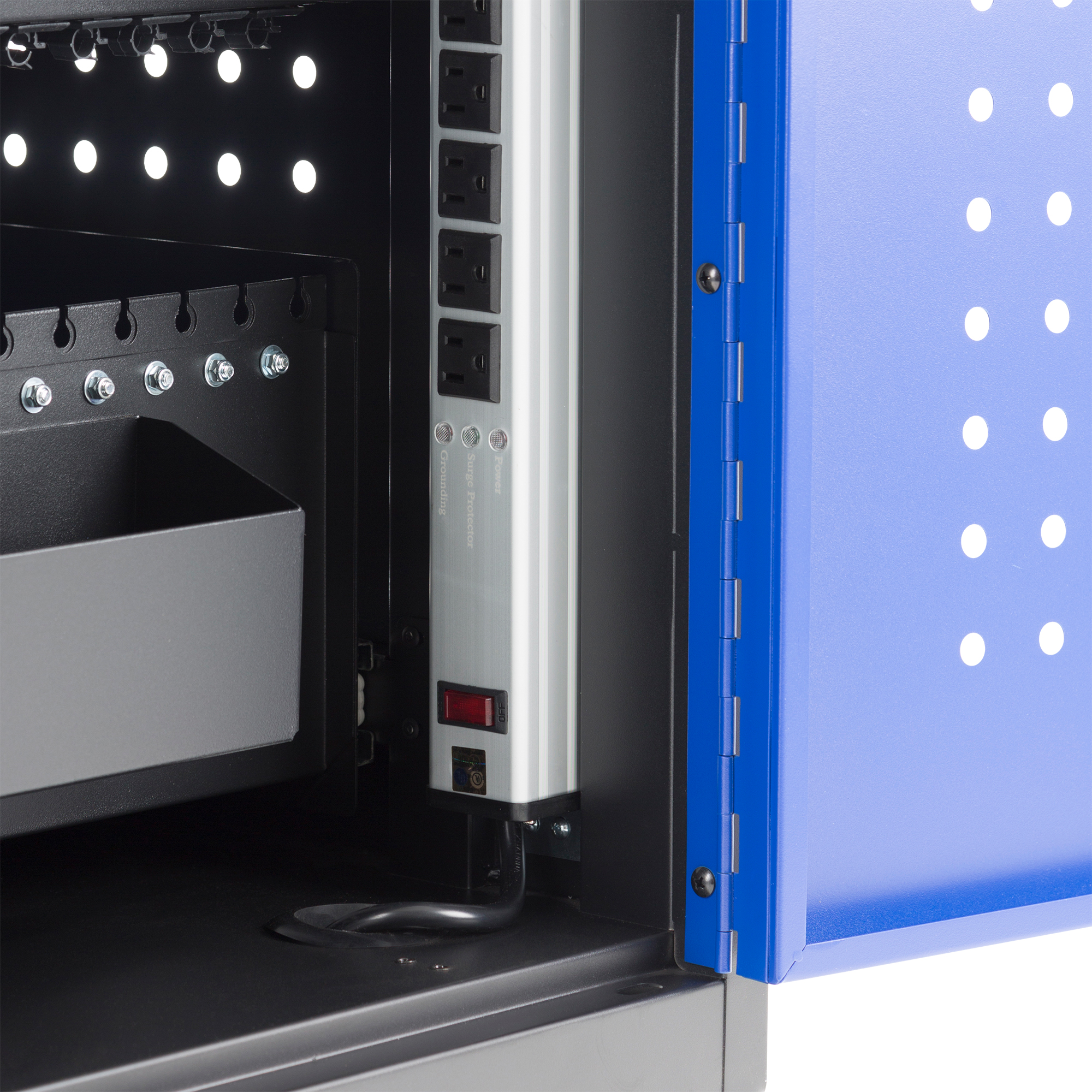 Shapes Series 30-Device Charging Cart w/ Electronic Lock & Pull-Out Shelves - Power Strip
