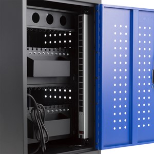 Shapes Series 30-Device Charging Cart w/ Electronic Lock & Pull-Out Shelves - Back - Interior