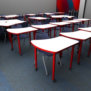 Accent Series Amoeba Collaborative Tables w/ Whiteboard Top & Bins