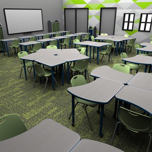 Accent Series Amoeba Collaborative Table - Classroom Setting