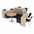 Shapes Series Curved Media Table w/ Cafe Table & Seating