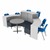 Shapes Series Curved Media Table w/ Cafe Table & Seating
