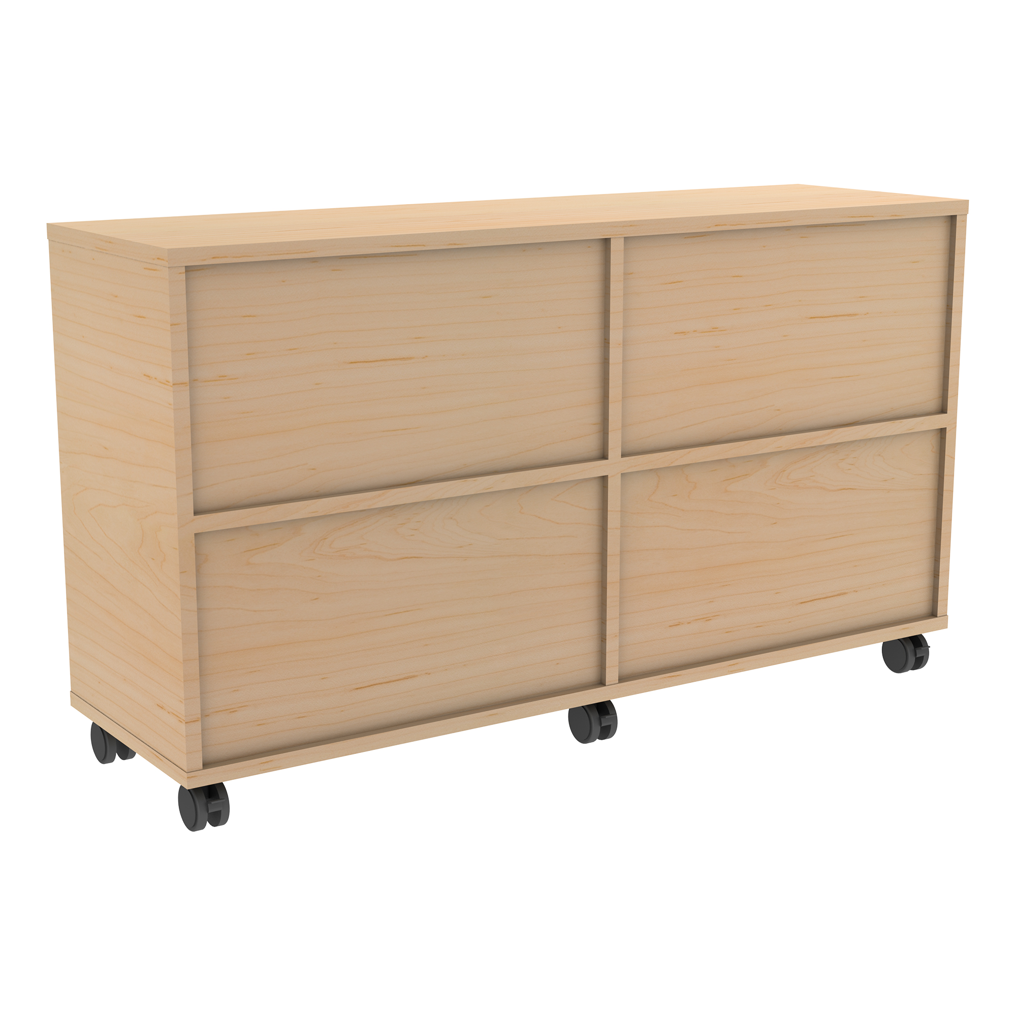 Shapes Series Straight Mobile Shelving (Four Openings) - Rear View