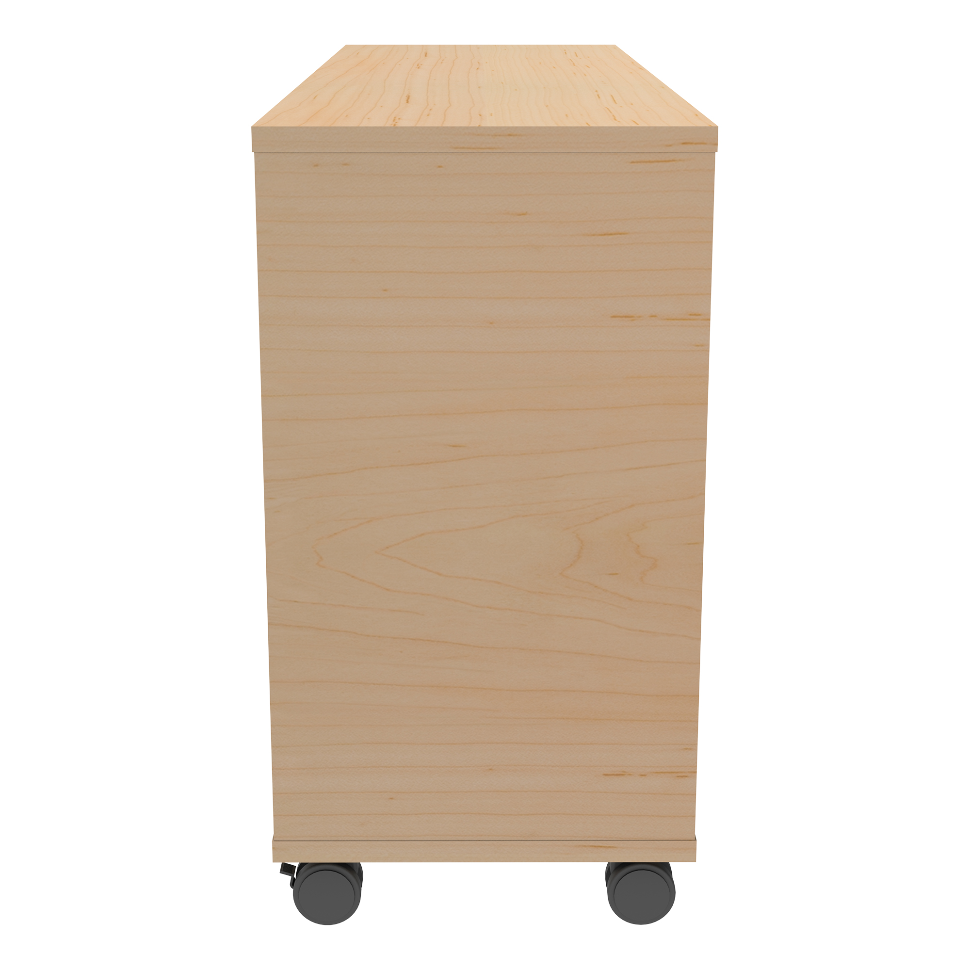 Shapes Series Straight Mobile Shelving (Four Openings) - Side View