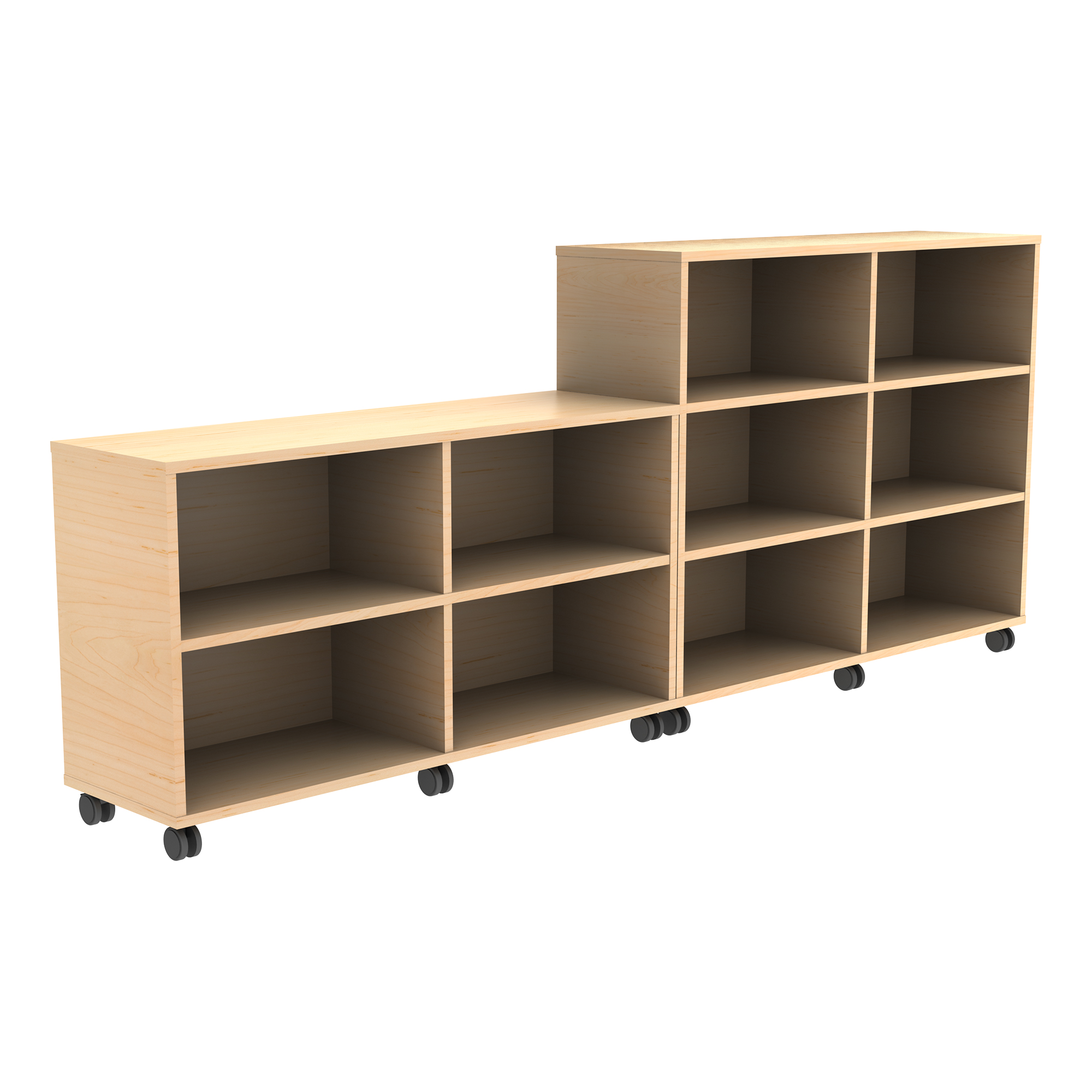 Shapes Series Straight Mobile Shelving Units (Four Openings & Two Openings)