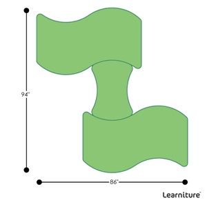 Structure Series Bow Tie Mobile Collaborative Table w/ Whiteboard Top - Grouped Footprint