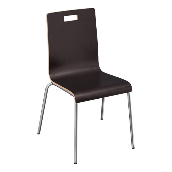 Rectangle Pedestal Cafe Table and Bentwood CafÃ© Stack Chair Set - Chair - Espresso