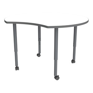 Shapes Accent Series Crescent Collaborative Table w/ Whiteboard Top - North Sea