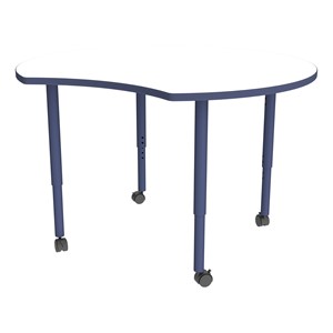 Shapes Accent Series Crescent Collaborative Table w/ Whiteboard Top - Navy